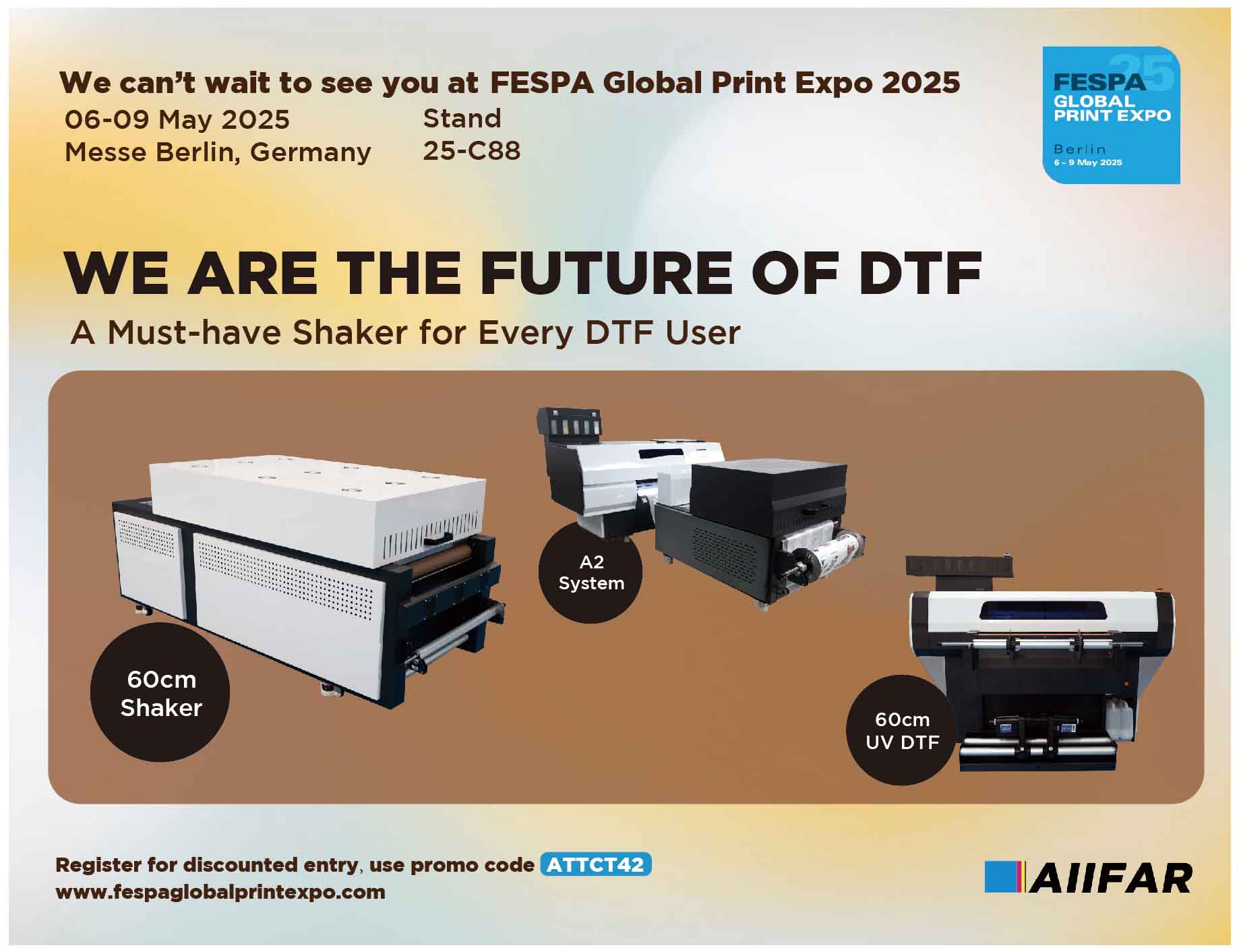 AIIFAR to Showcase High-Efficiency, Energy-Saving DTF Powder Shaker at FESPA 2025 Berlin